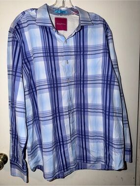 Tommy Bahama Blue & Navy Plaid Button-Down Shirt